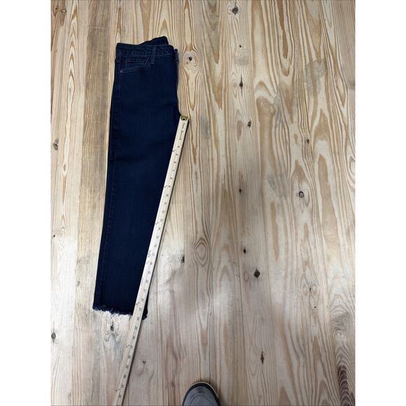 Just Black Jeans Women 30 Skinny Crop Raw Hem Denim Dark Blue Stretch Made USA - Picture 6 of 6